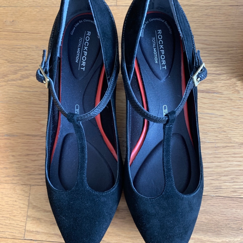 Rockport Black Suede T-strap